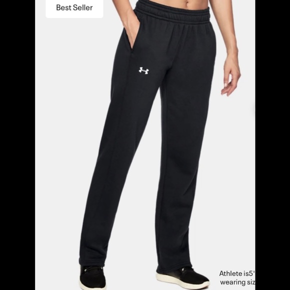 Under Armour Women's Black UA Rival Pants Drawstring with Pockets - Picture 1 of 4